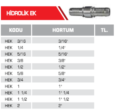 HİDROLİK EK