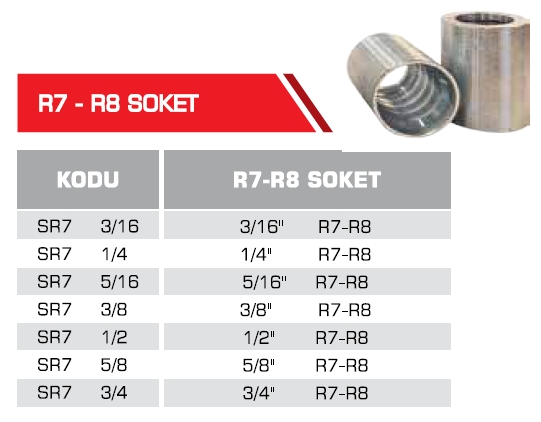 R7 - R8 SOKET