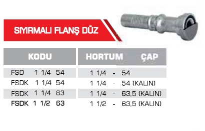 SIYIRMALI FLANŞ DÜZ