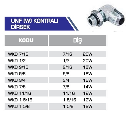 UNF (W) KONTRALI DİRSEK
