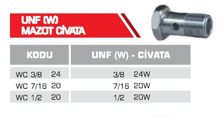 UNF (W) MAZOT CİVATA